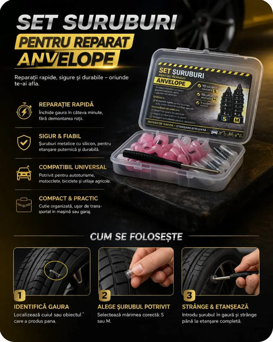 Cuie de etanșare rapidă pentru repararea anvelopelor