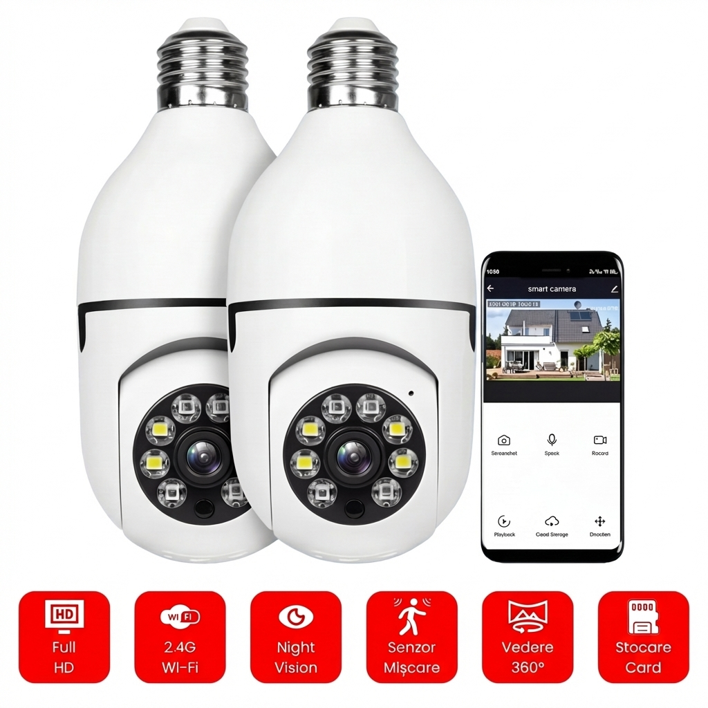 Camere Full HD Tip Bec, Cu Wi-Fi, Senzor De Mișcare Și Aplicație Pentru Telefon