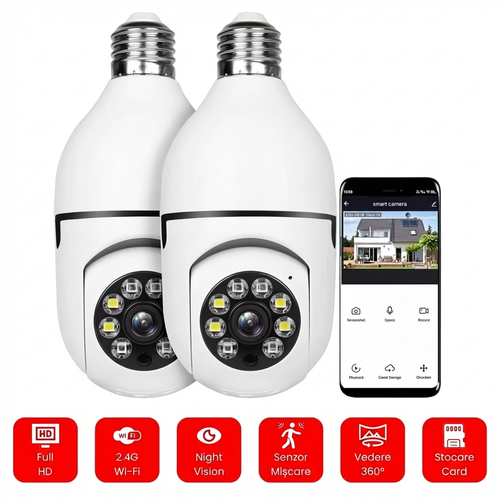 Camere Full HD Tip Bec, Cu Wi-Fi, Senzor De Mișcare Și Aplicație Pentru Telefon