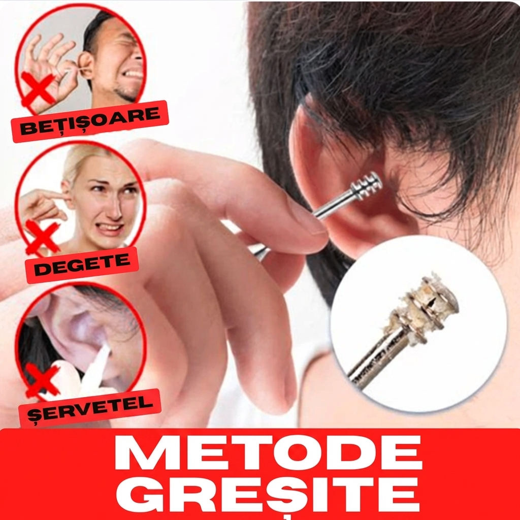 KIT curățare urechi în siguranță 1+1 GRATIS