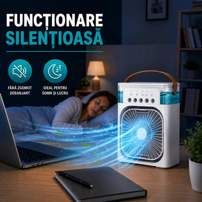 Ventilator Portabil 4 în 1 – Răcitor de Aer, Umidificator și Purificator
