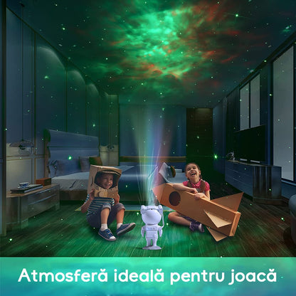 Proiector LED În Formă De Astronaut Cu Proiecție De Stele Și Galaxii + Cadou Surpriză 🎁